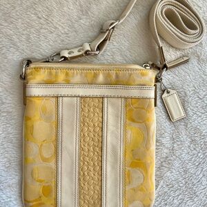 Coach Yellow and Cream Crossbody Bag